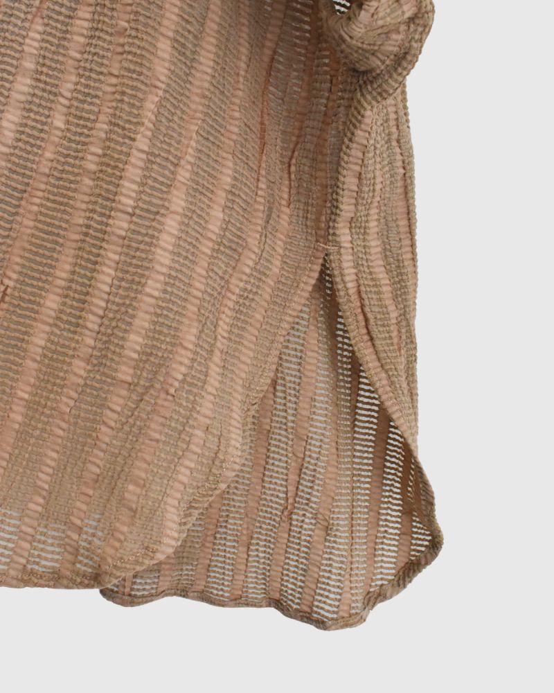 Wide Square Blouse in Beige