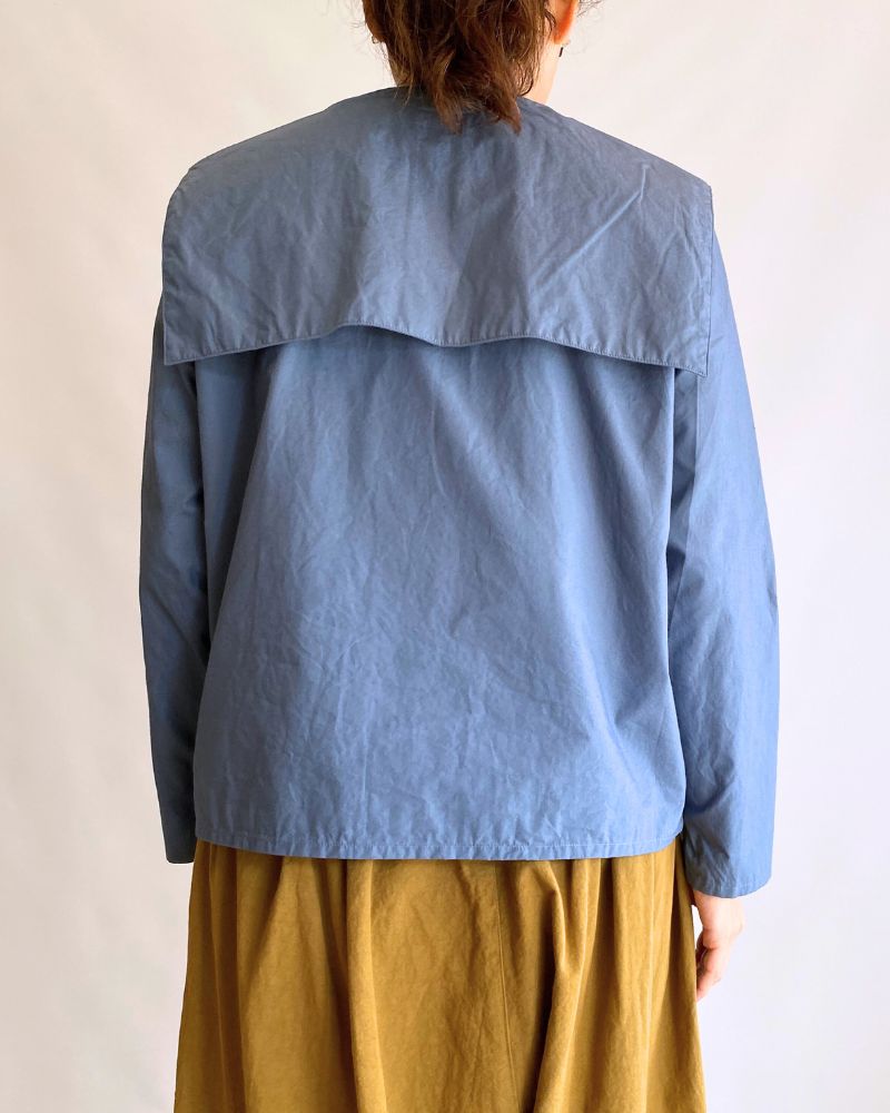 Typewriter Sister Collar Shirt in JayBlue