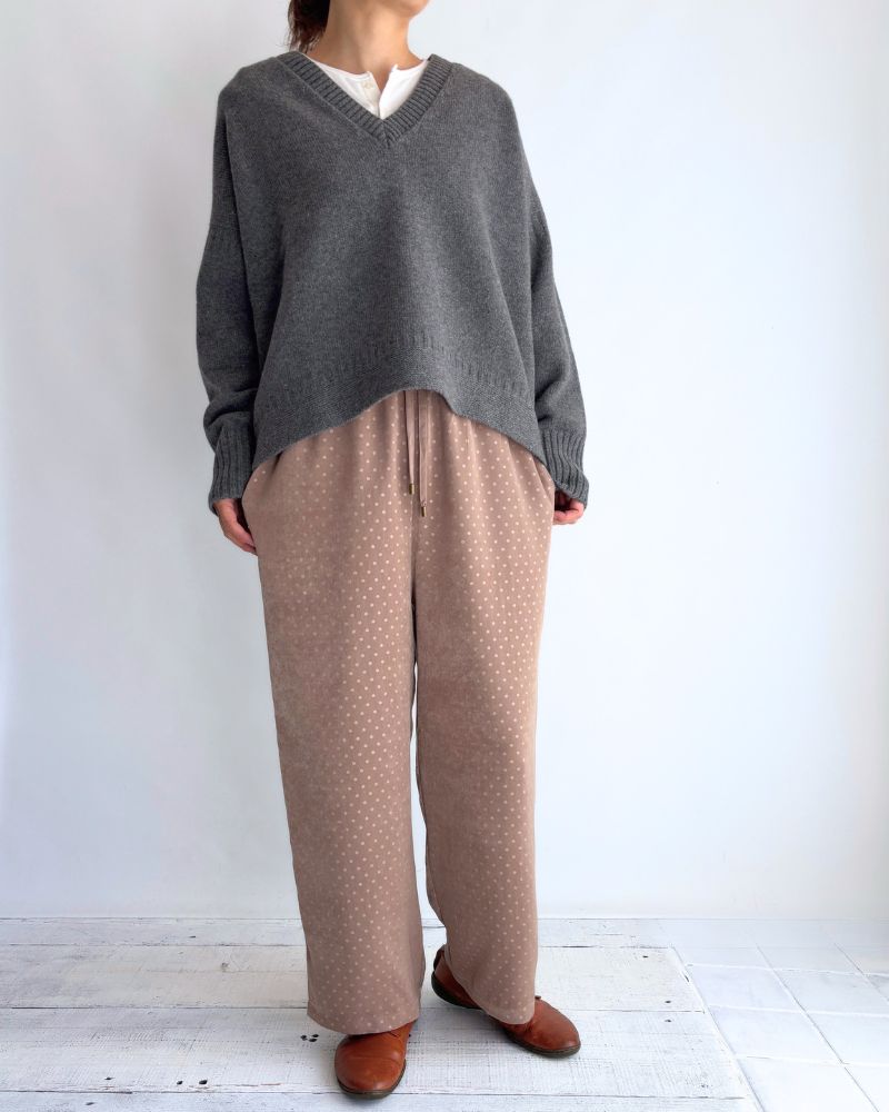 Embossed dot pants 'SONK' in Beige