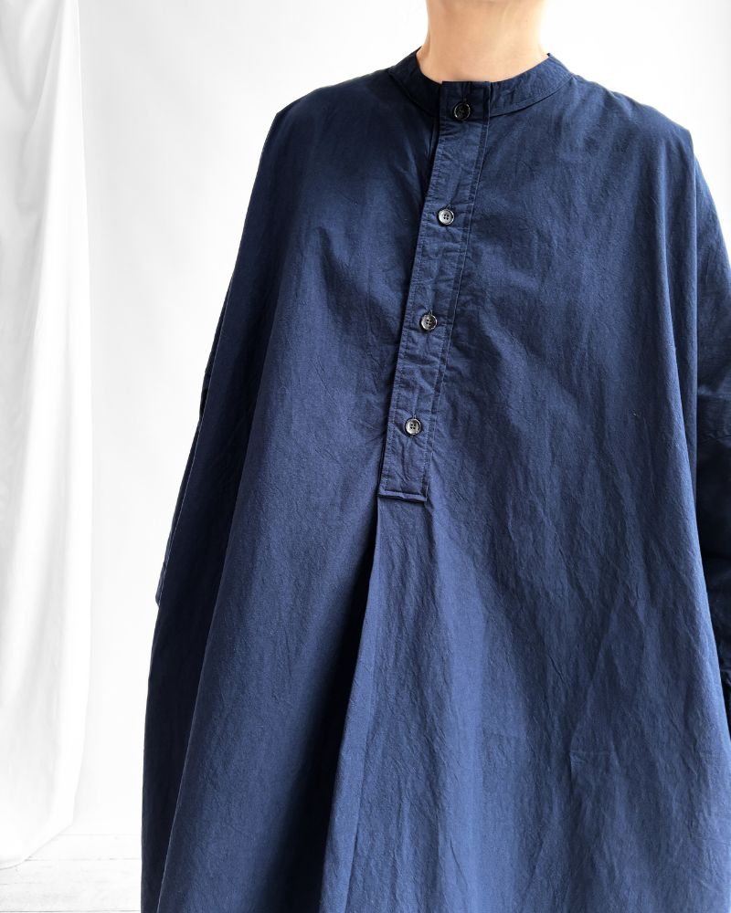 Henley Neck Dress in Navy