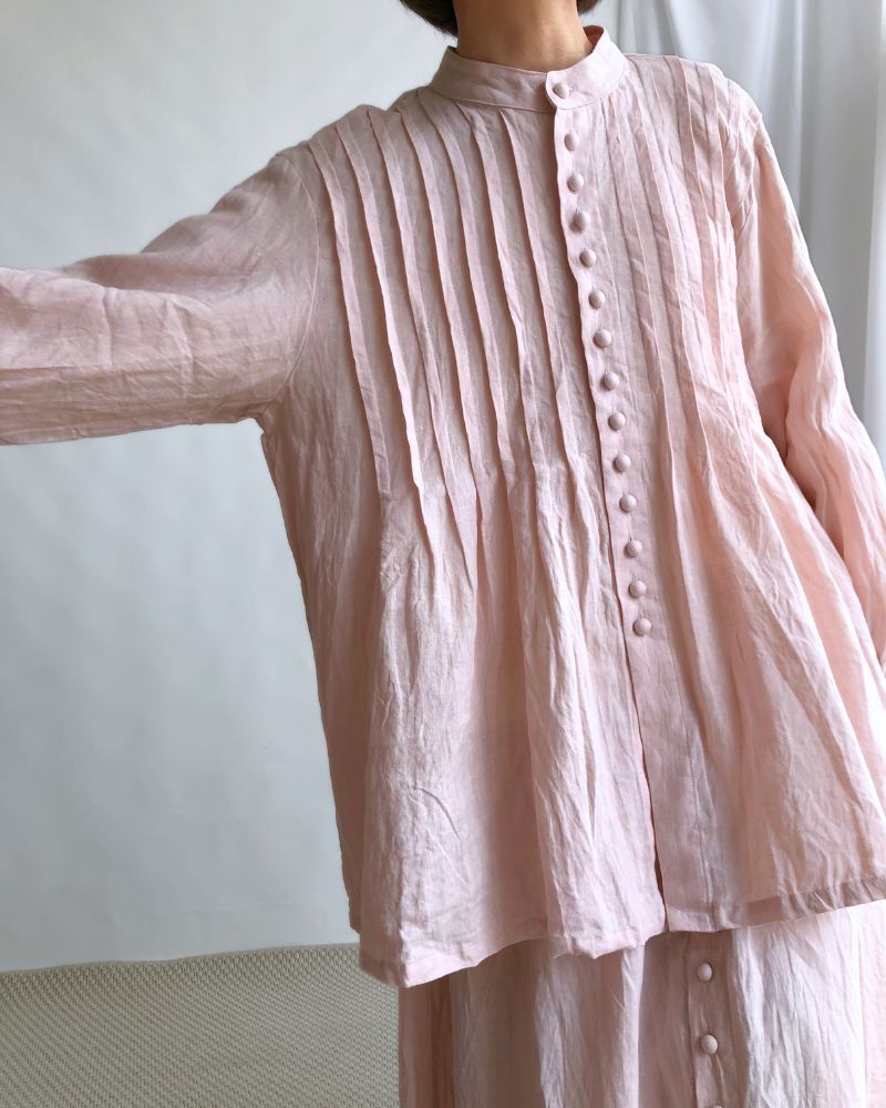 French Linen Shirt in Pink