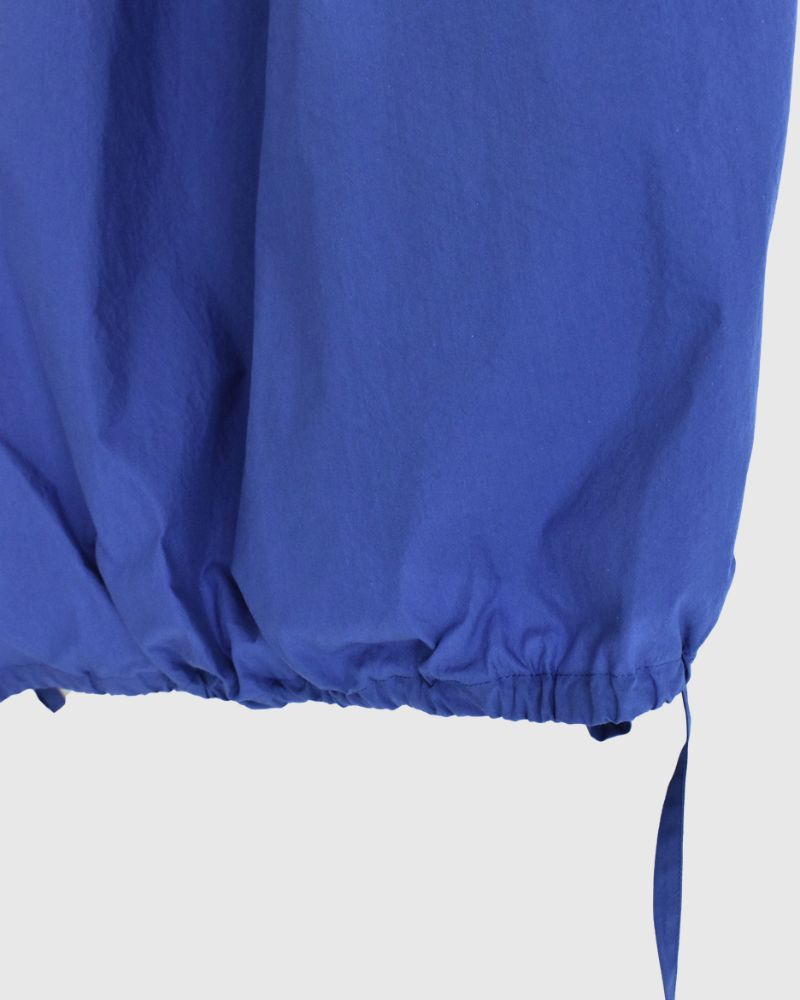 TENDER-W Back Gather French Sleeve Blouse in Blue