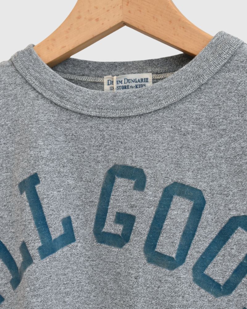 Vintage Cotton Jersey ALL GOOD T-Shirt in Gray
