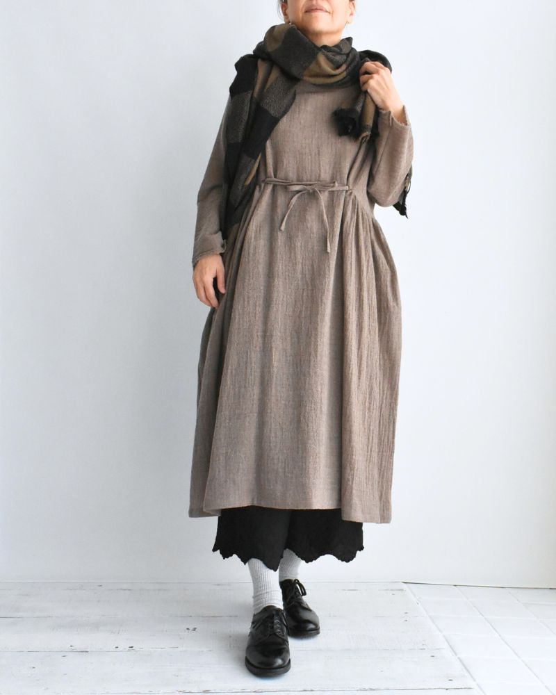 Side Gathered Dress in Mocha