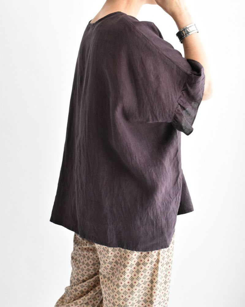 Frill Top Blouse in Brown