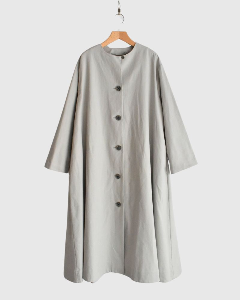 Cotton Washi Wide A-line Coat in Gray