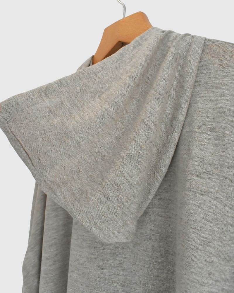 Linen Hooded Cardigan in Natural