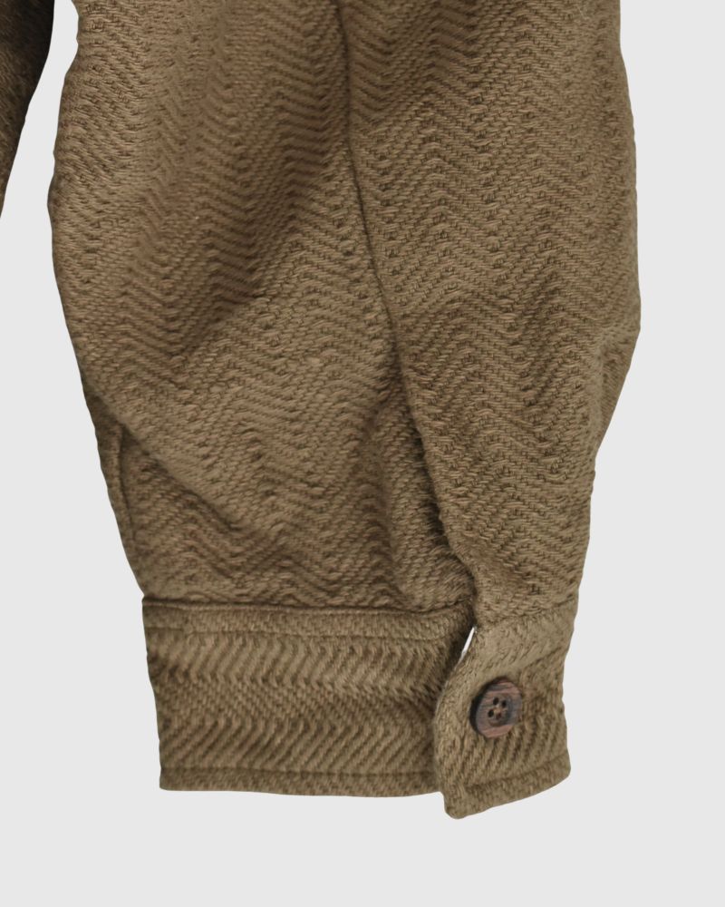 TEORI Cotton Herringbone Jacket in KhakiBrown