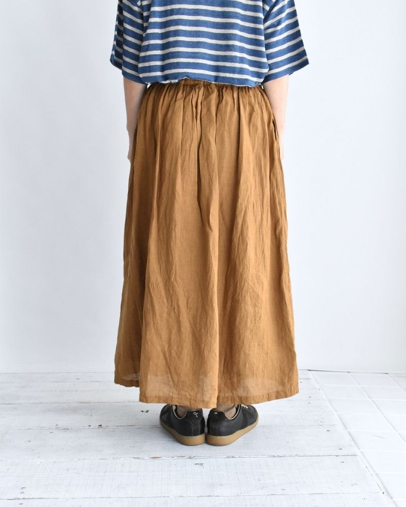 French Linen Skirt in Camel