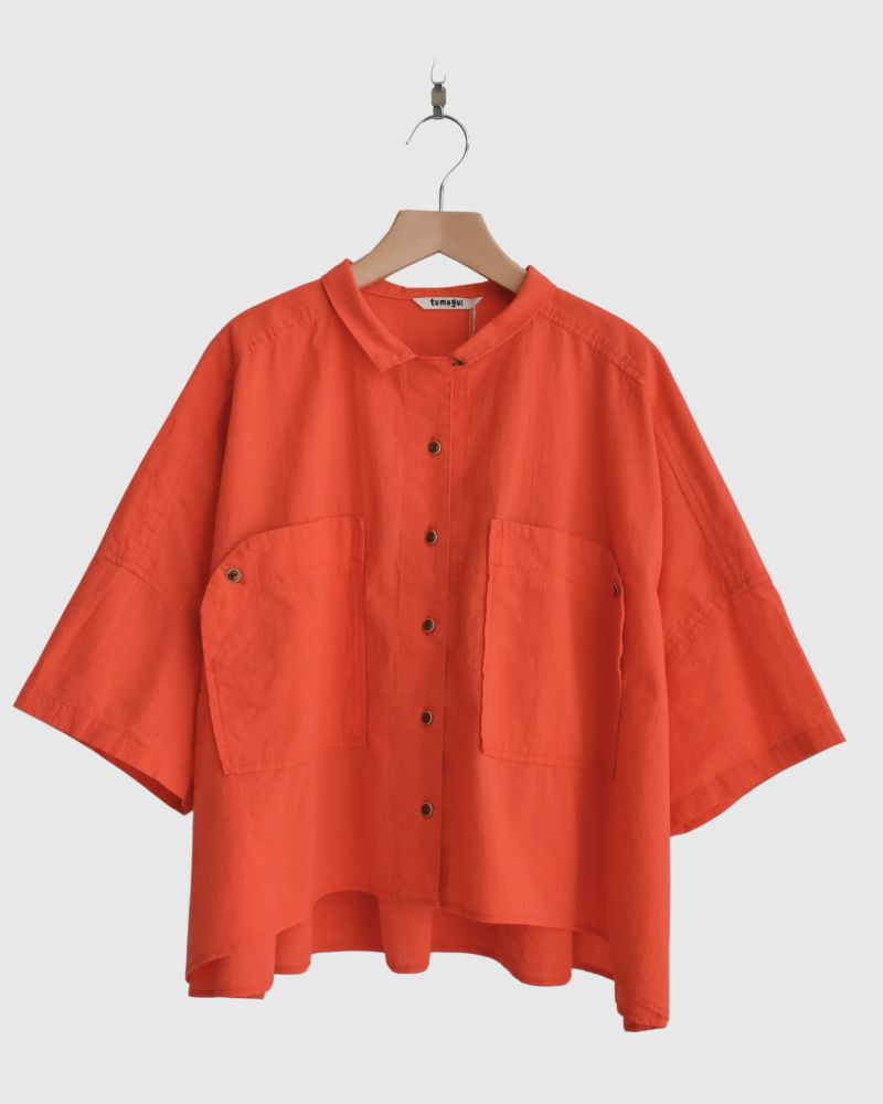 Organic Georgette Shirt in Red