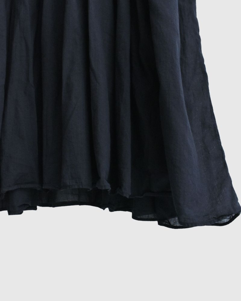 Crew-Neck F/SL Dress with Pintuck in Marine