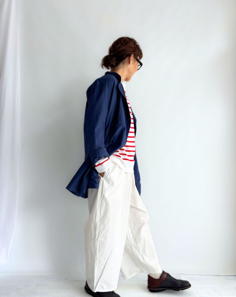 Relaxed Cotton Wide Pants in White