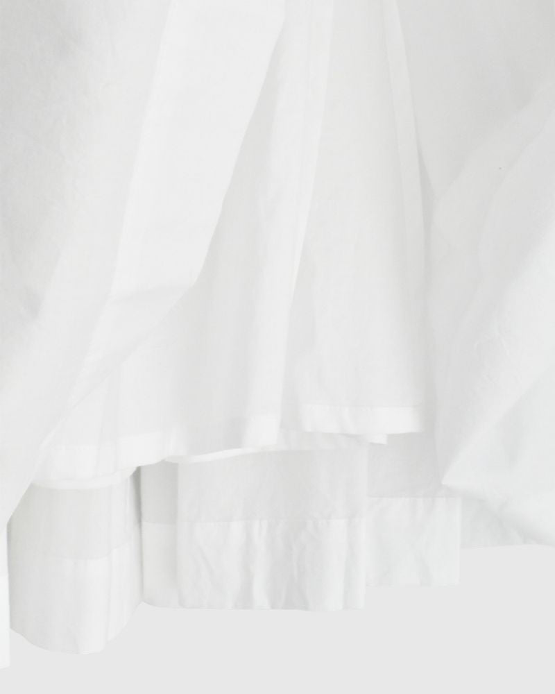 Tiered Gathered Cotton Skirt in White