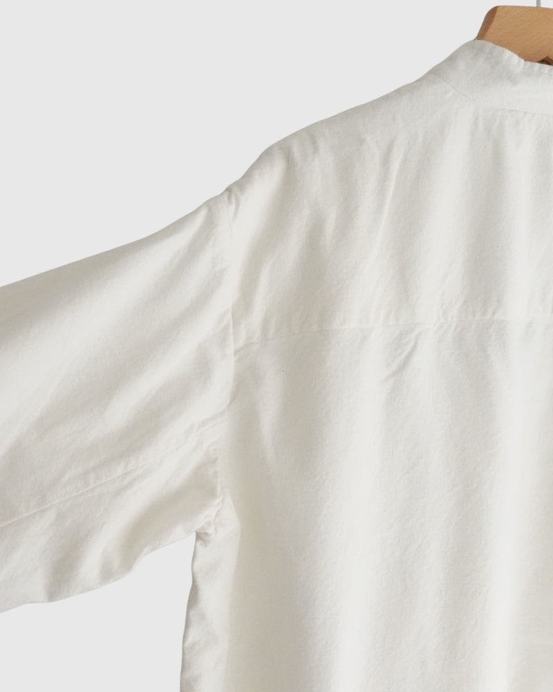 Stand Collar Shirt in White