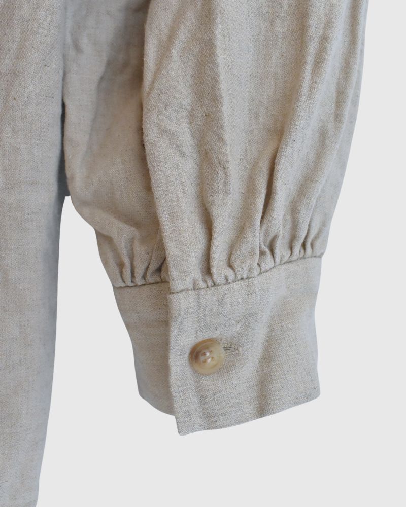 Camille Band Collar Shirt in Natural