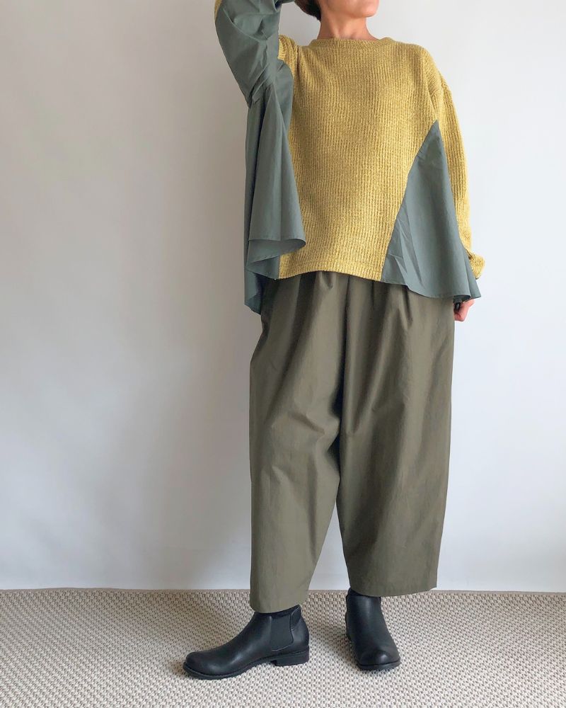 KNIT COMBI TOPS 'ORIAN' in Yellow