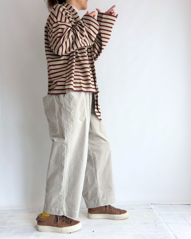 Taco Cotton Border Tie Royal in Beige/Bordeaux