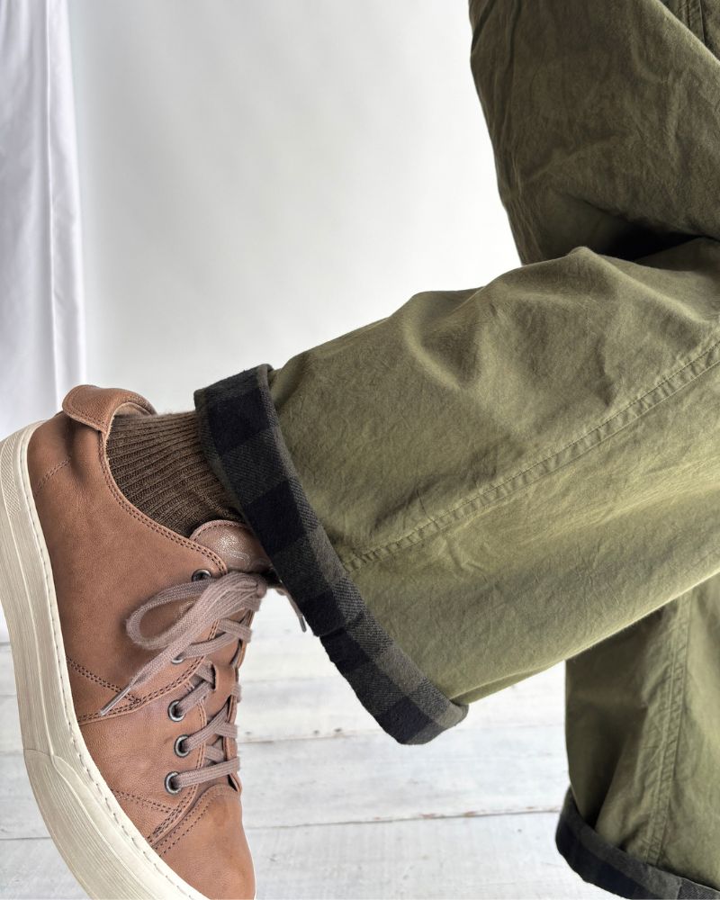 40s ORGANIC POPLIN (OVERDYE) EASY PANTS in ArrasGreen