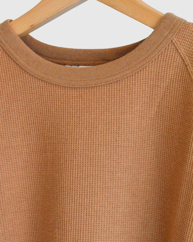 UNDYED Waffle Pullover in Camel