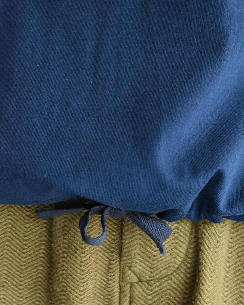 Half-Sleeve Drawstring T-shirt in Navy