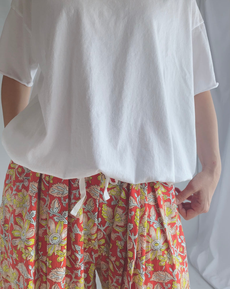 Cotton floral print pants