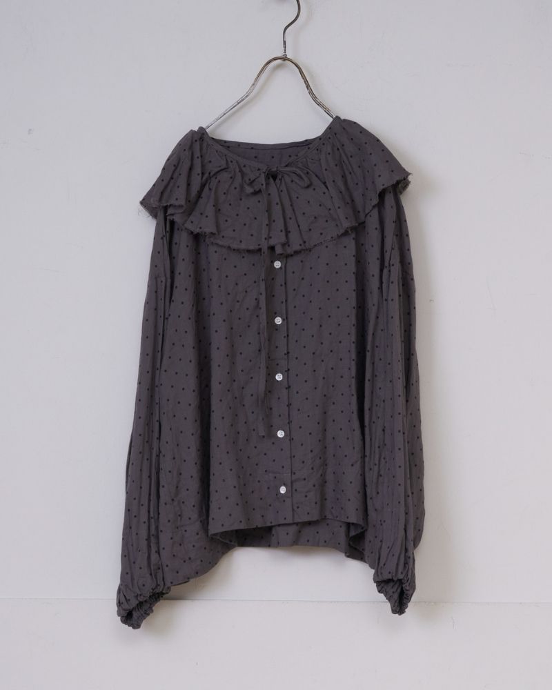 [Pre-order] S/S G1166 ORIGINAL SMALL DOTS 2WAY FRILL BLOUSE (Early March – Mid-March)