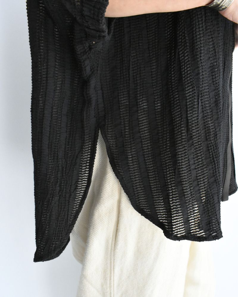 Wide Square Blouse in Black