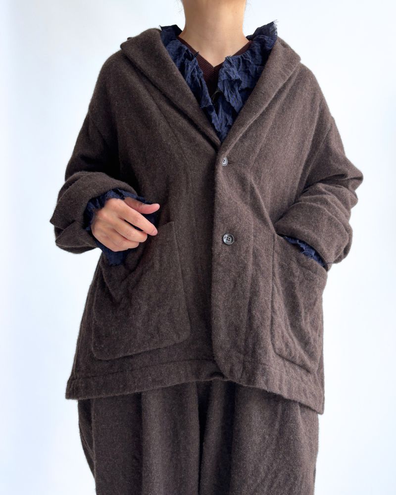 Wool tailored jacket in Brown