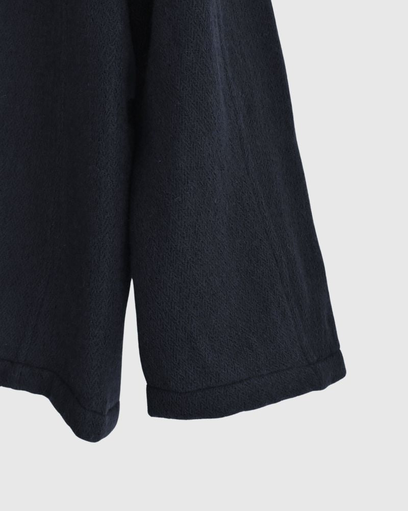 STAND COLLAR FLY FRONT JACKET in Navy