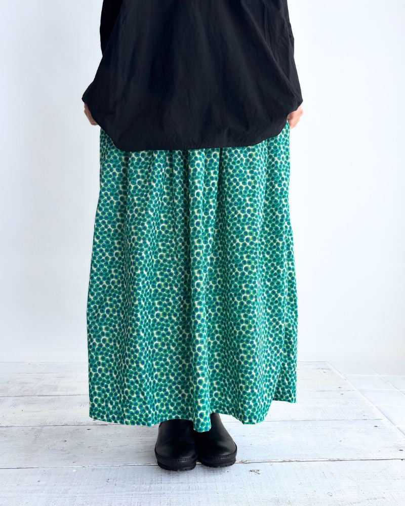 LIBERTY Print Skirt in GreenFlower
