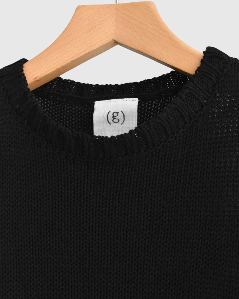 Low Gauge Gima Knit Vest in Black