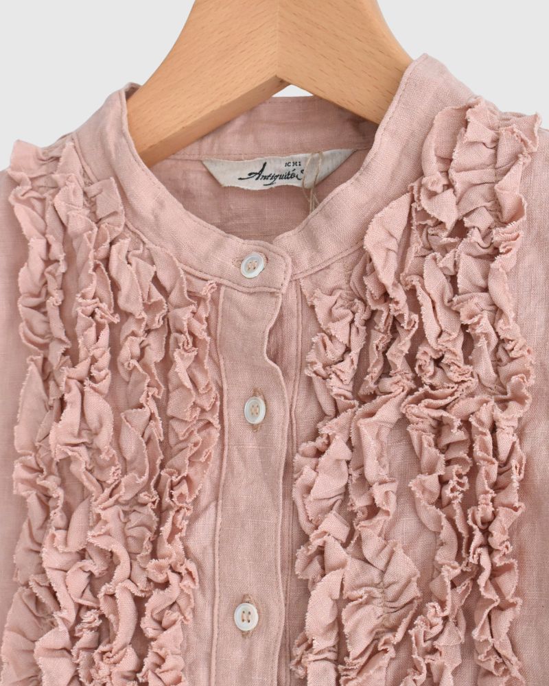 French Linen Shirt in Pink