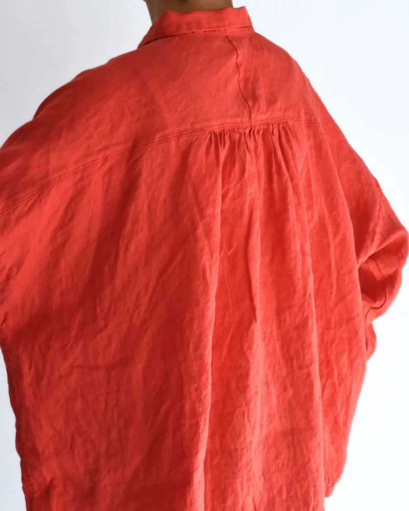French Linen Shirt in Red