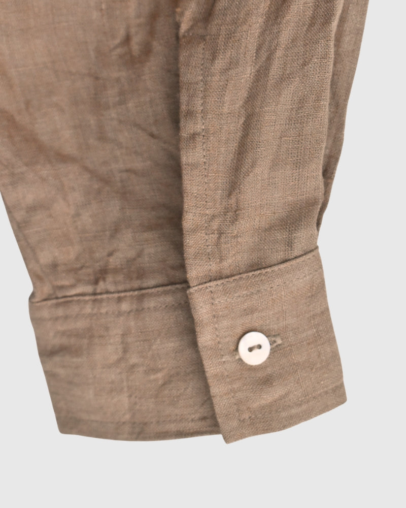 Handwoven 60 Linen Shirt in Mocha