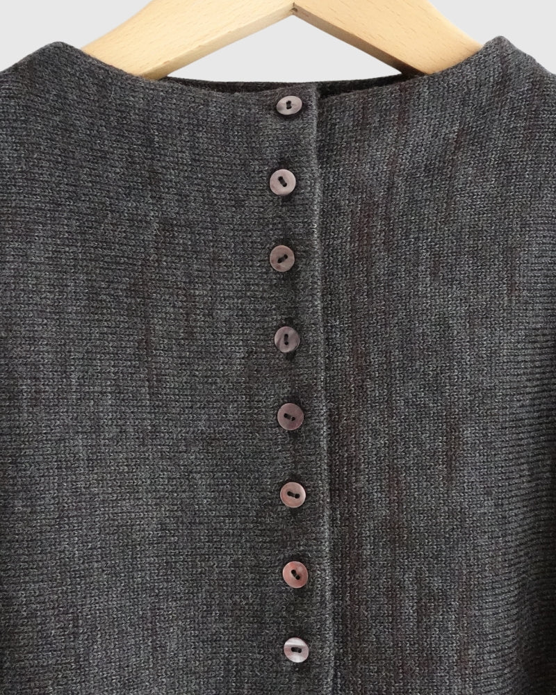 Bottleneck Boiled Wool Knit in Brown