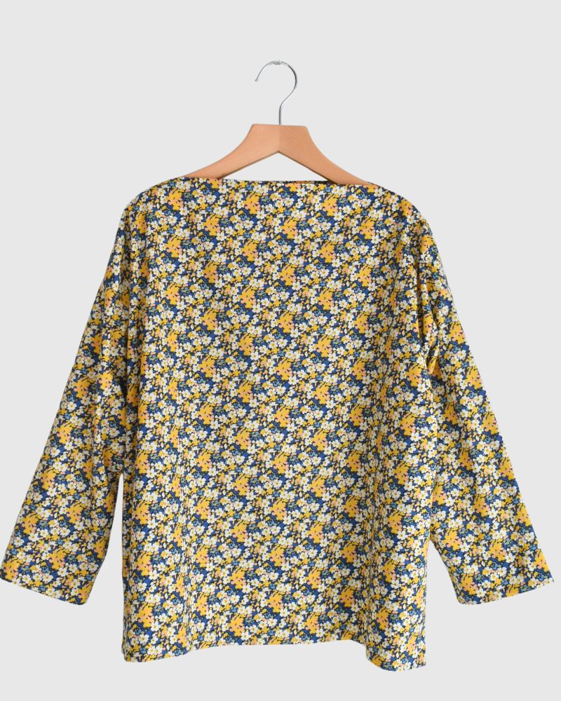 Boat neck blouse (LIBERTY)  in Yellow