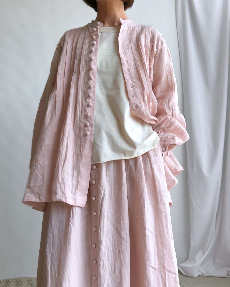 French Linen Shirt in Pink