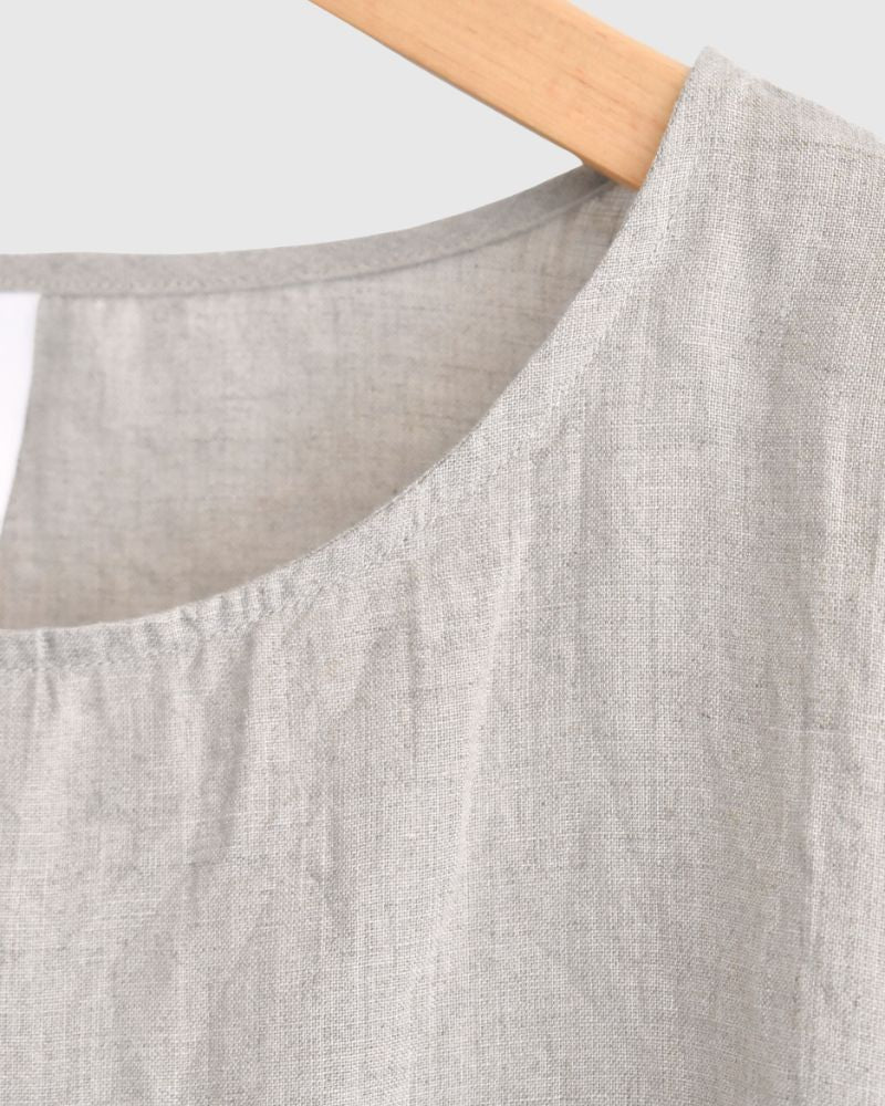 Frill Top Blouse in Natural