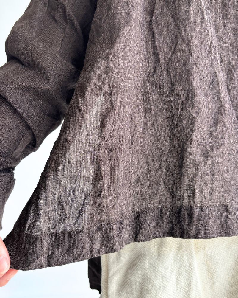 TEORI Linen 6060 Square Shirt in Mocha