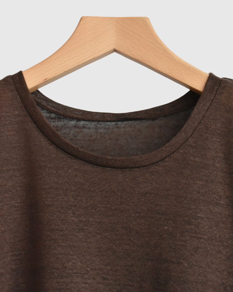 Linen Tank Top in Brown