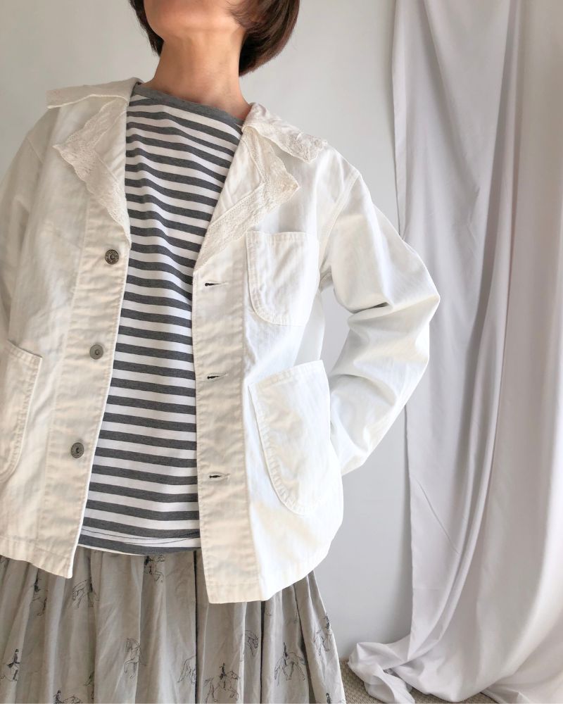 ARMY Herringbone Jacket in White