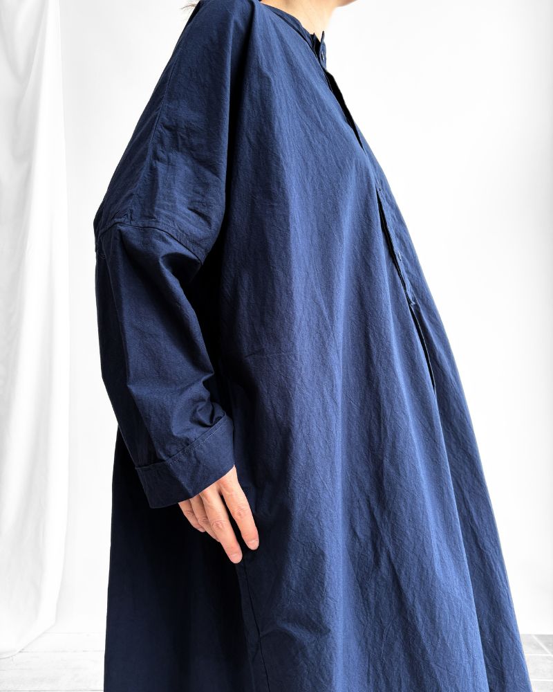 Henley Neck Dress in Navy