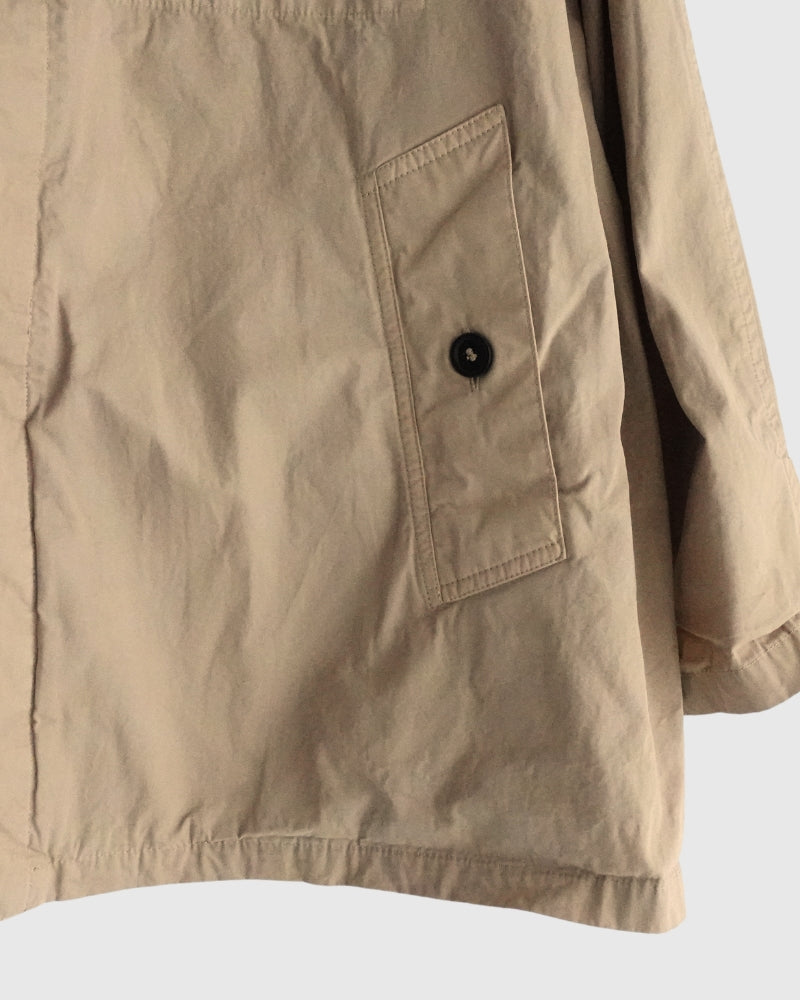 Balmacaan Short Coat in GrayKhaki