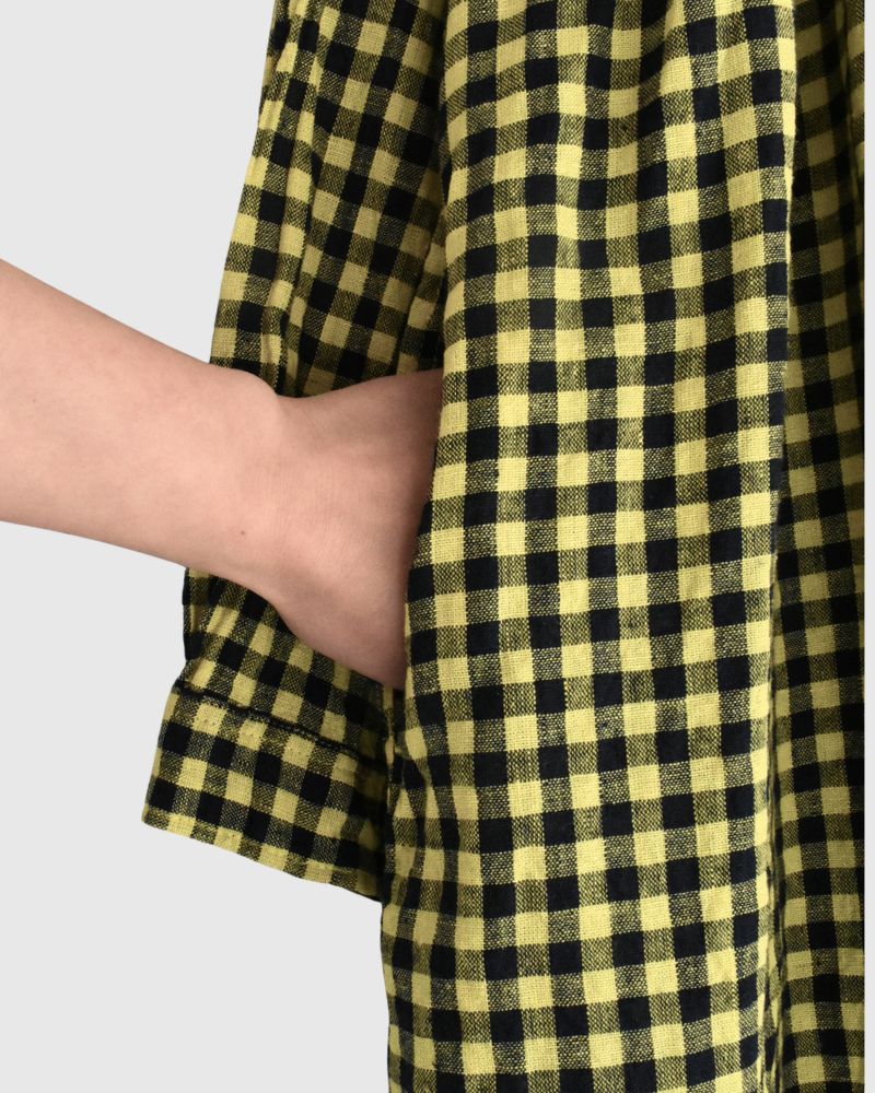 Gingham Check Dress in Yellow