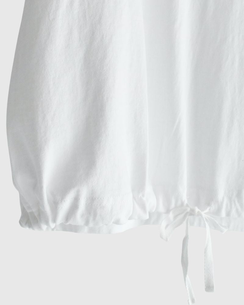 Cutoff Drawstring Tee in White