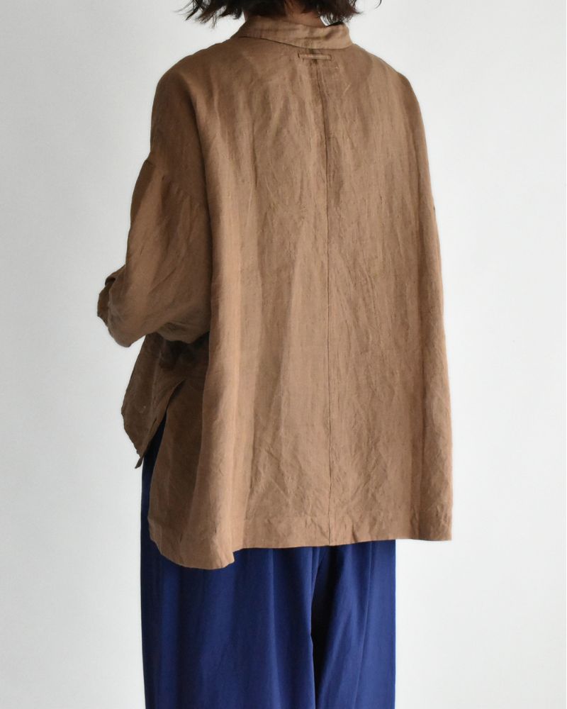 Handwoven 60 Linen Shirt in Mocha
