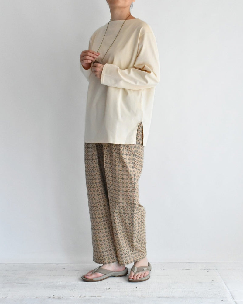 Giza Cotton Basque T-Shirt in Ivory