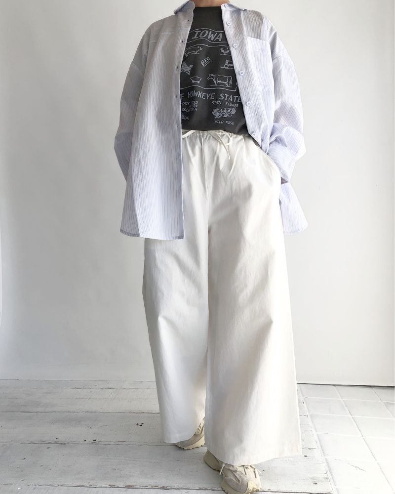 Seamless Side Wide Pants in White