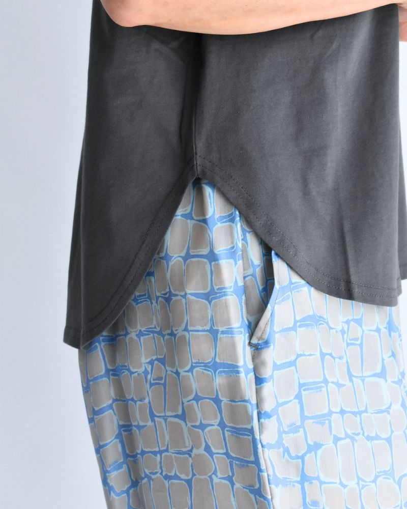 Tulle Embroidered Cotton Jersey Pullover 'NATTI' in Charcoal