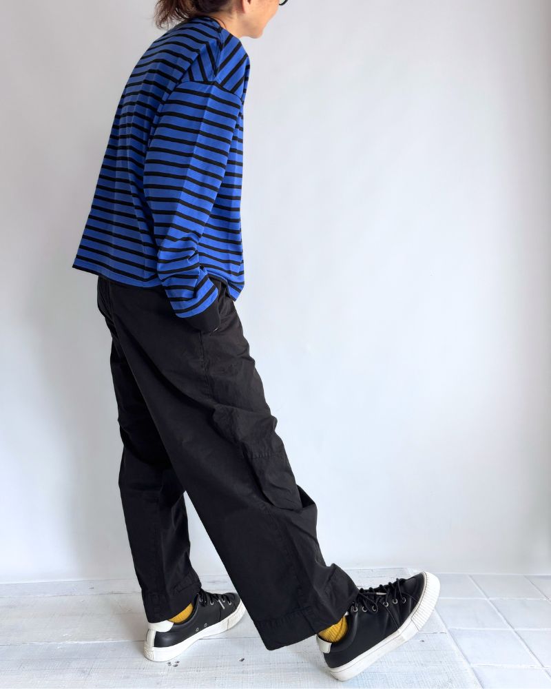 Taco Cotton Striped Long Sleeve T-Shirt Royal in Navy/Black